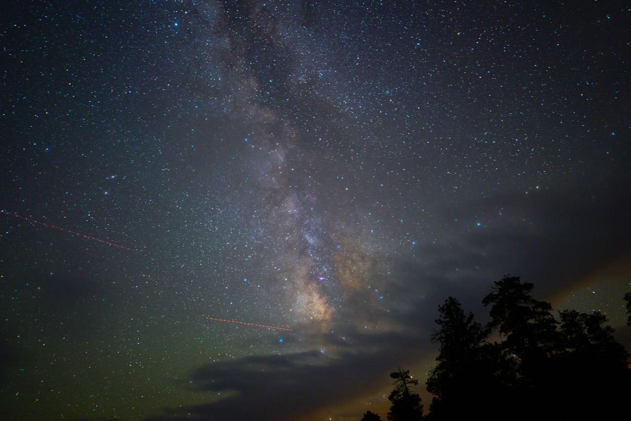 Milky Way with shooting star